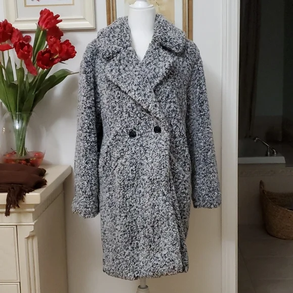 Lucky brand faux fur fleece coat - Picture 1 of 8
